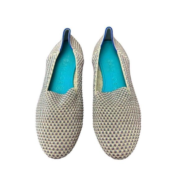 ROTHYS LIMITED EDITION MULTI METALLIC SPARKLING ROUND FLATS SIZE 7 1/2 - Picture 3 of 9